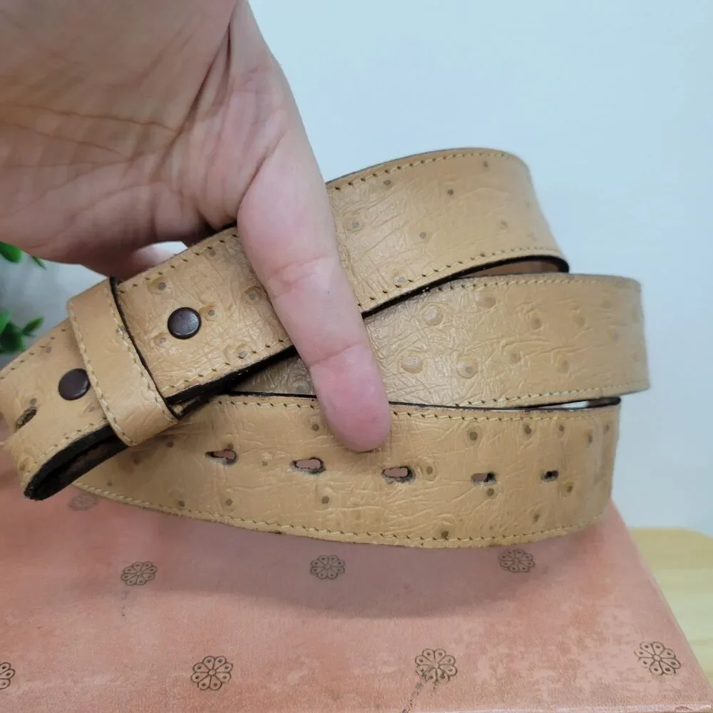 Vintage Ostrich Style Leather Belt